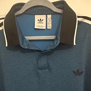 Adidas Men's Polo with Blue and Black Accents